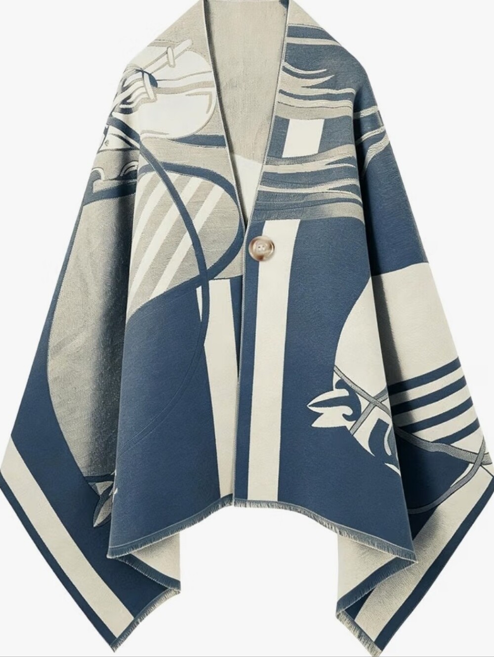 28"×71" Stylish Equestrian Design Soft Shawl Wrap Scarf with Button